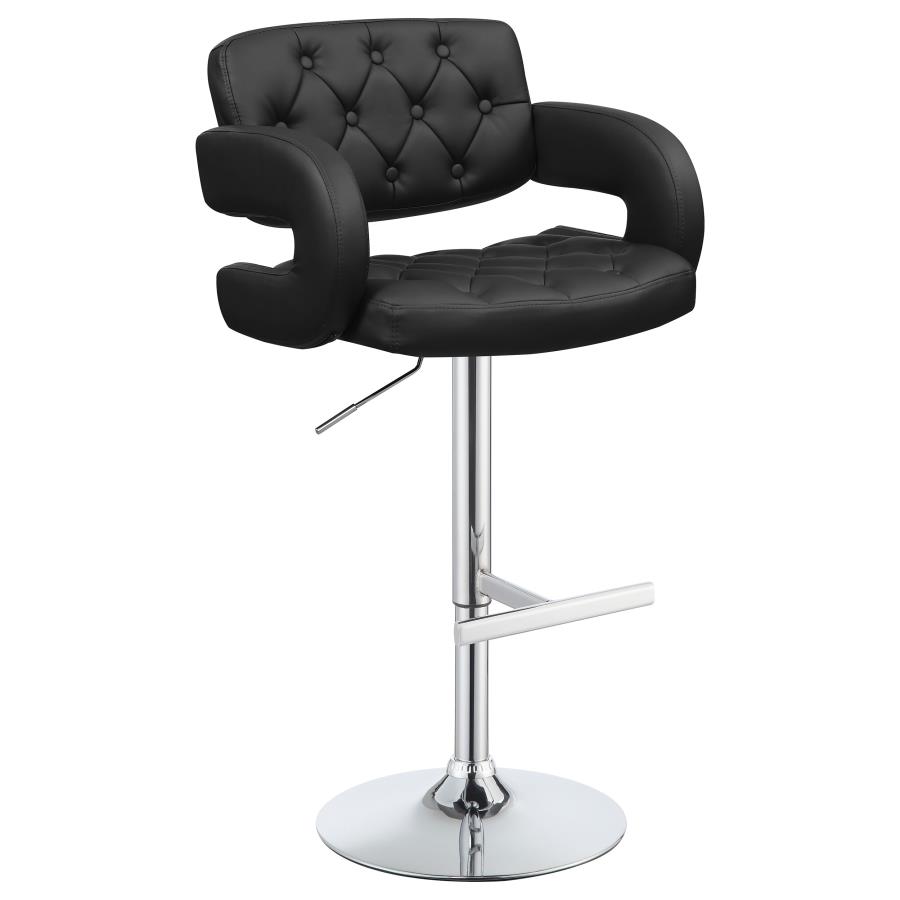 (image for) Brandi Adjustable Bar Stool Black and Chrome - Click Image to Close