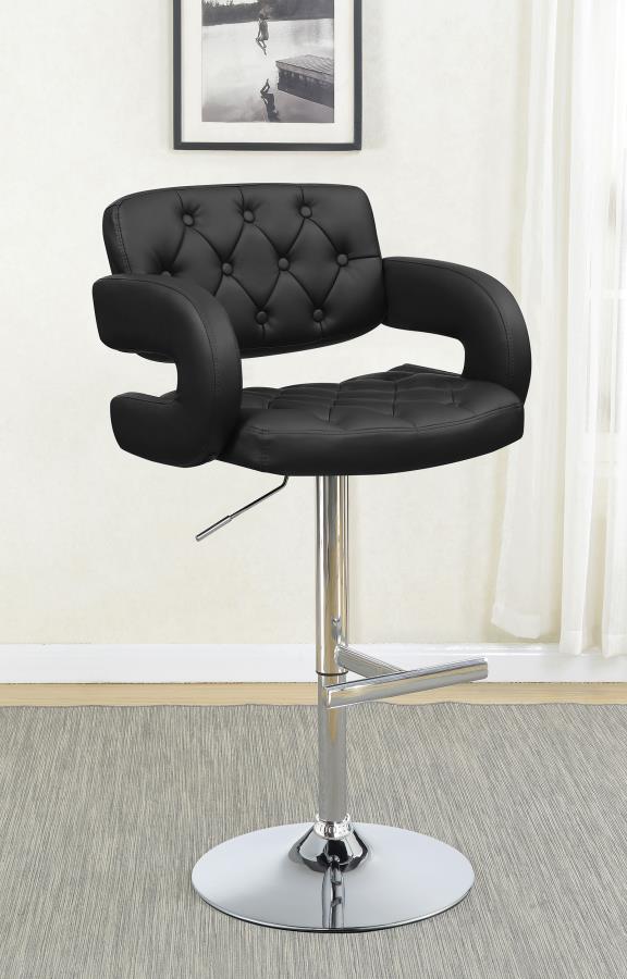 (image for) Brandi Adjustable Bar Stool Black and Chrome