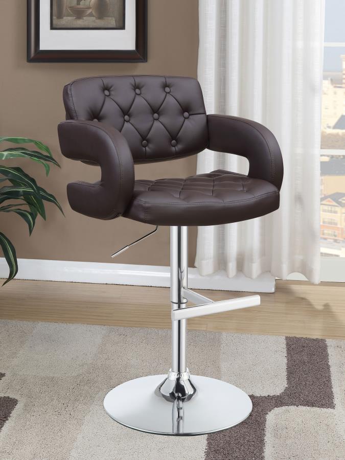 (image for) Brandi Adjustable Bar Stool Chrome and Brown