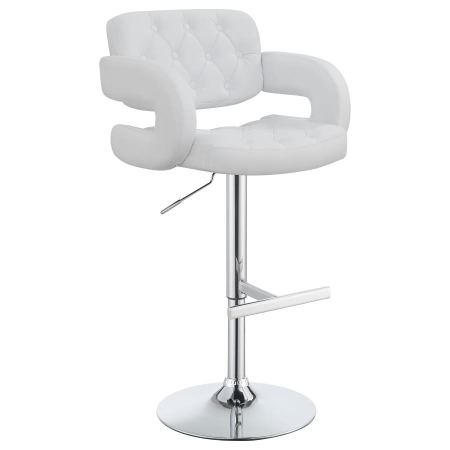 (image for) Brandi Adjustable Bar Stool Chrome and White - Click Image to Close