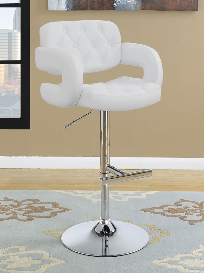 (image for) Brandi Adjustable Bar Stool Chrome and White