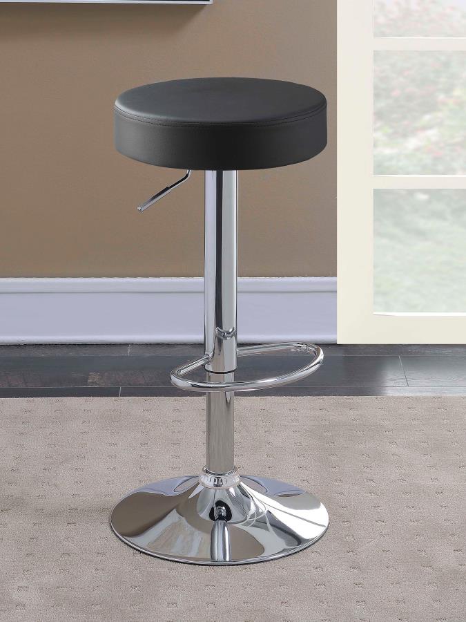 (image for) Ramses 29" Adjustable Bar Stool Chrome and Black