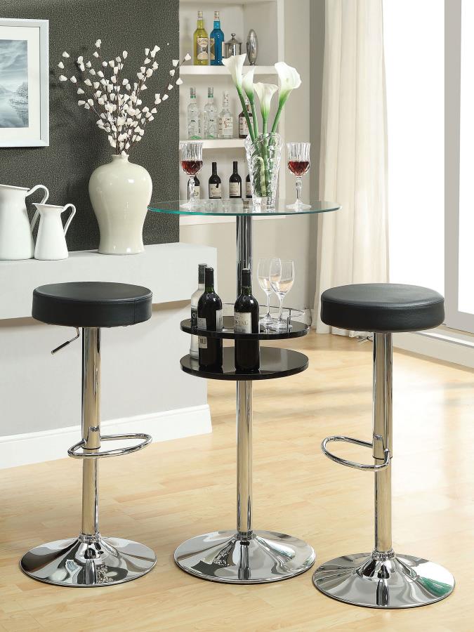 (image for) Ramses 29" Adjustable Bar Stool Chrome and Black