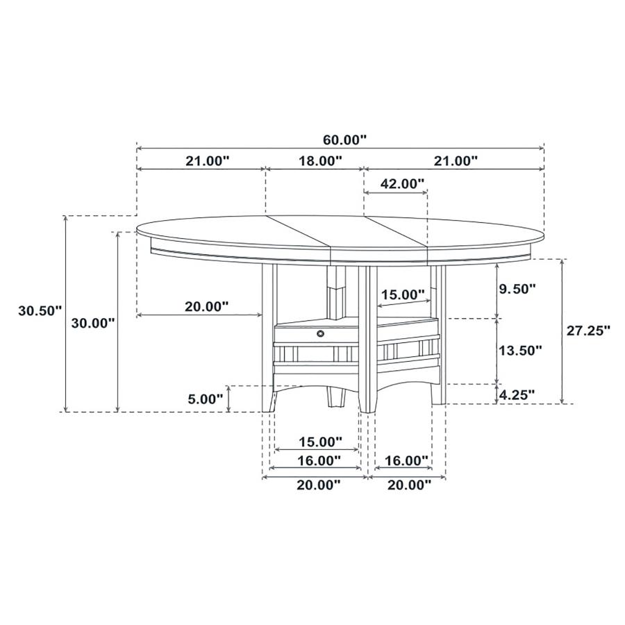 (image for) Lavon 5-piece Oval Extension Leaf Dining Set Espresso