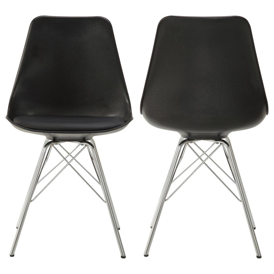 (image for) Juniper Polypropylene Dining Side Chair Black (Set of 2) - Click Image to Close