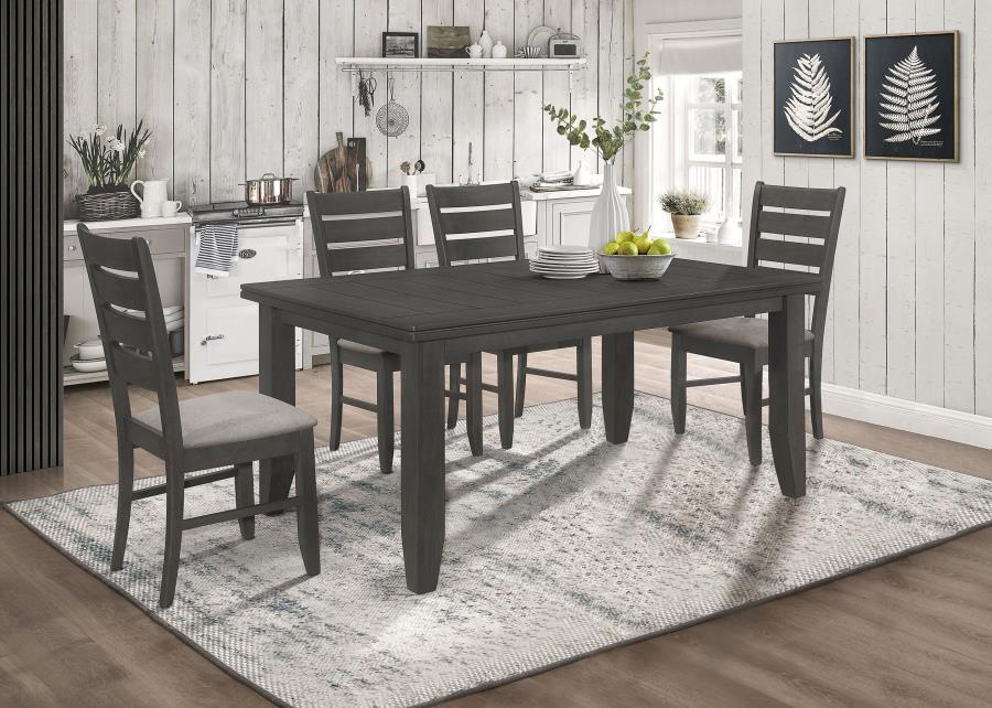 (image for) Dalila 5-piece Rectangular Dining Table Set Dark Grey - Click Image to Close