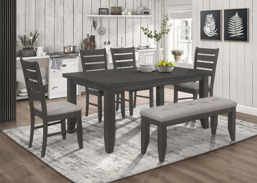 (image for) Dalila 6-piece Rectangular Dining Table Set Dark Grey