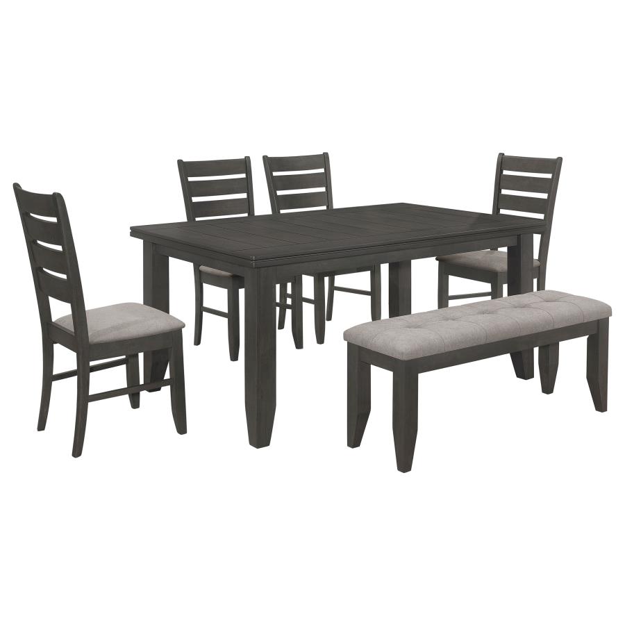 (image for) Dalila 6-piece Rectangular Dining Table Set Dark Grey