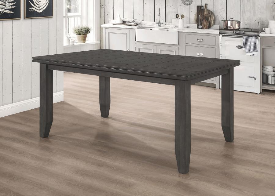 (image for) Dalila Rectangular 66-inch Wood Dining Table Dark Grey