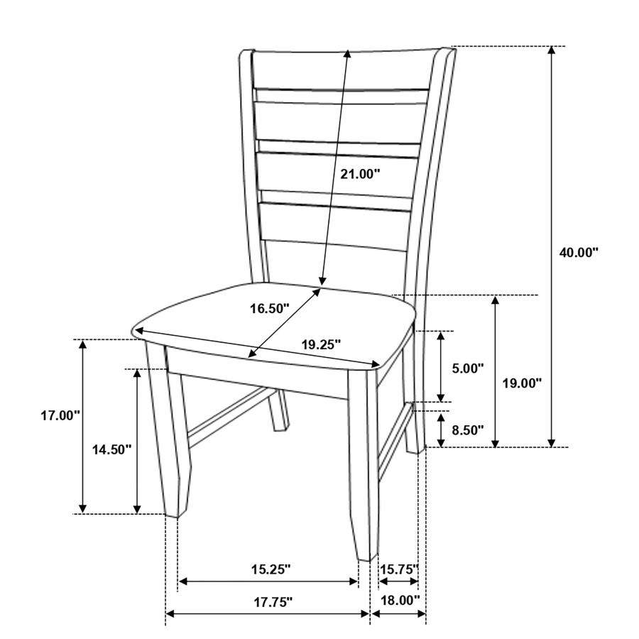 (image for) Dalila Wood Dining Side Chair Dark Grey (Set of 2)