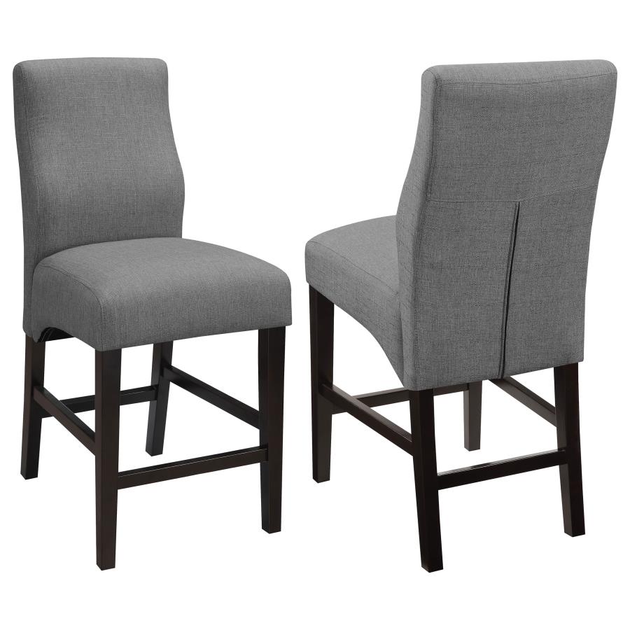 (image for) Mulberry Fabric Upholstered Counter Chair Grey (Set of 2) - Click Image to Close