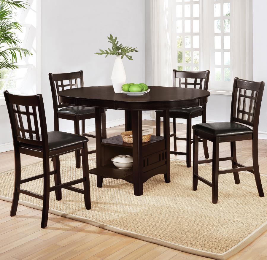 (image for) Lavon 5-piece Oval Counter Height Dining Set Espresso - Click Image to Close