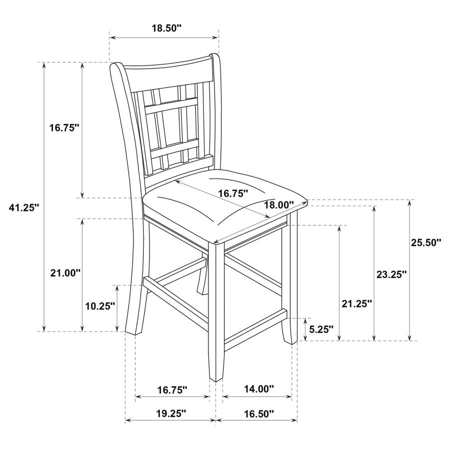 (image for) Lavon Wood Counter Chair Black and Espresso (Set of 2)