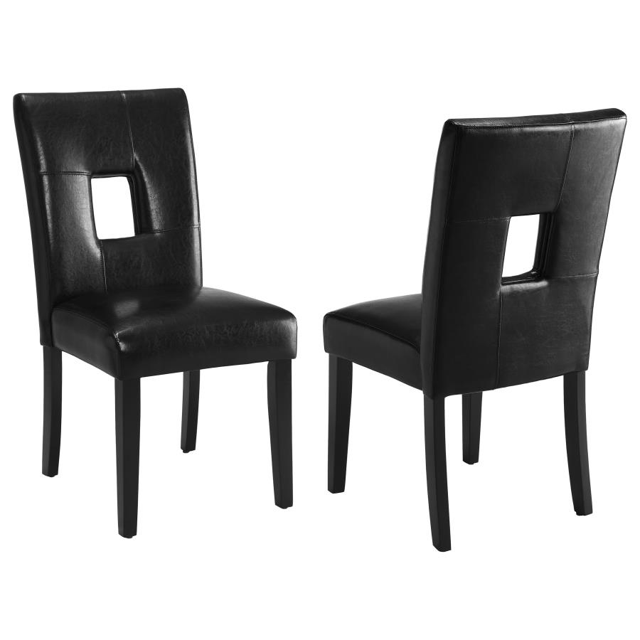 (image for) Shannon Upholstered Dining Side Chair Black (Set of 2) - Click Image to Close