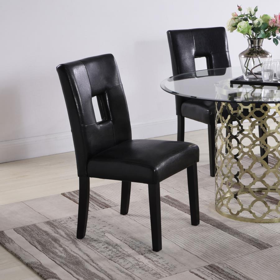 (image for) Shannon Upholstered Dining Side Chair Black (Set of 2)