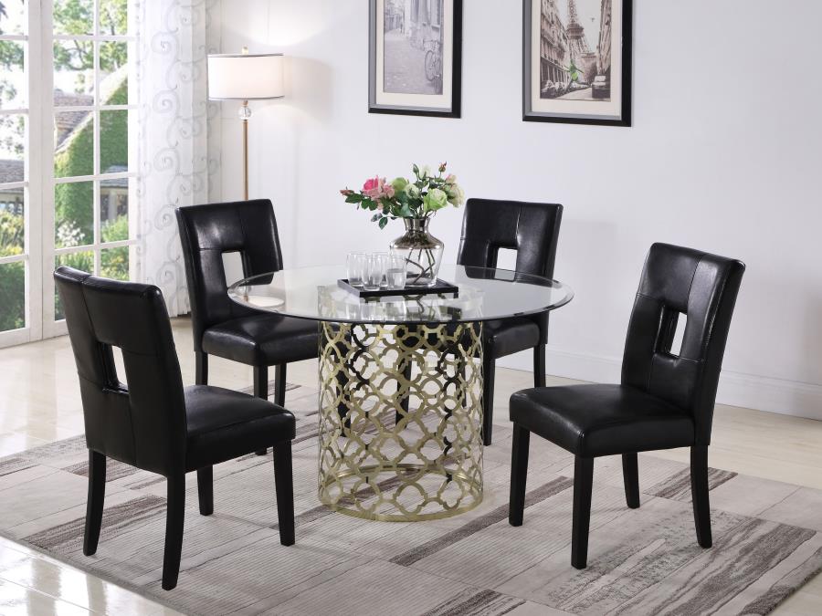 (image for) Shannon Upholstered Dining Side Chair Black (Set of 2)