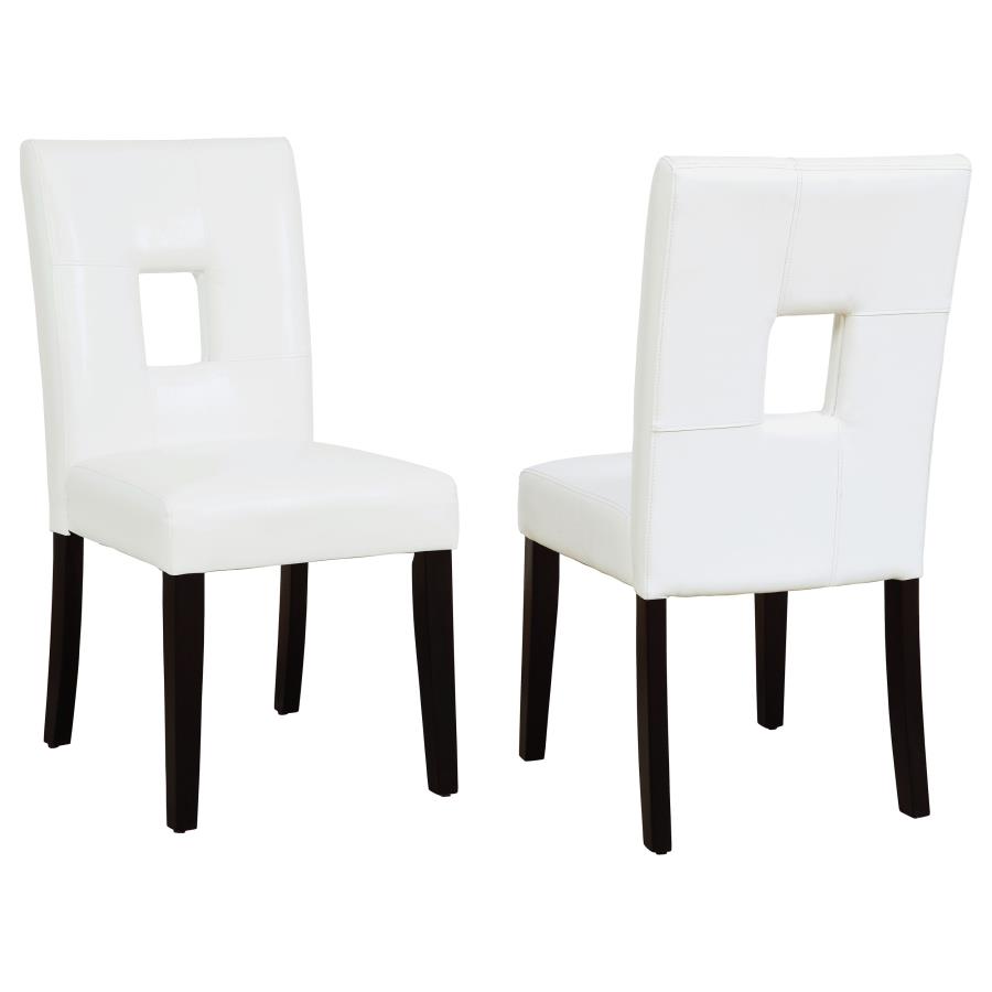 (image for) Shannon Upholstered Dining Side Chair White (Set of 2) - Click Image to Close