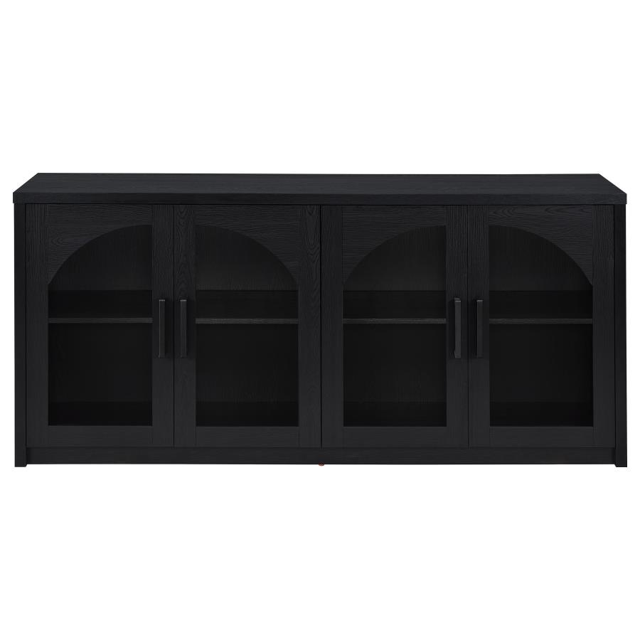 Riva 4-door Dining Sideboard Buffet Storage Credenza Black