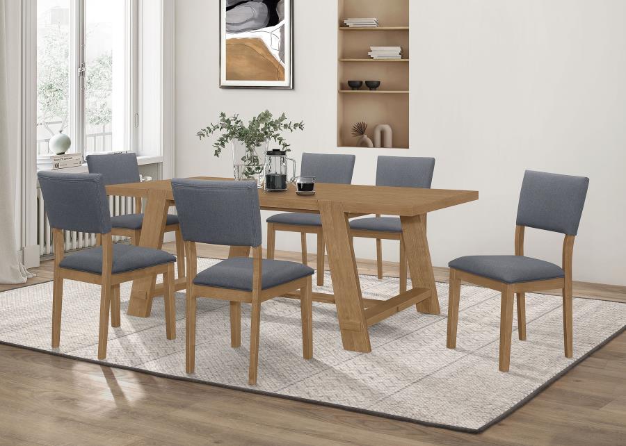 (image for) Sharon 7-piece Rectangular Dining Table Set Brown - Click Image to Close