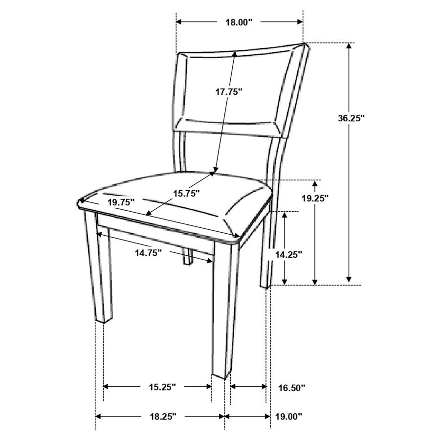 (image for) Sharon Fabric Upholstered Dining Side Chair Brown (Set of 2)