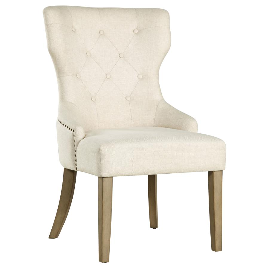 (image for) Baney Tufted Upholstered Dining Chair Beige and Rustic Grey - Click Image to Close