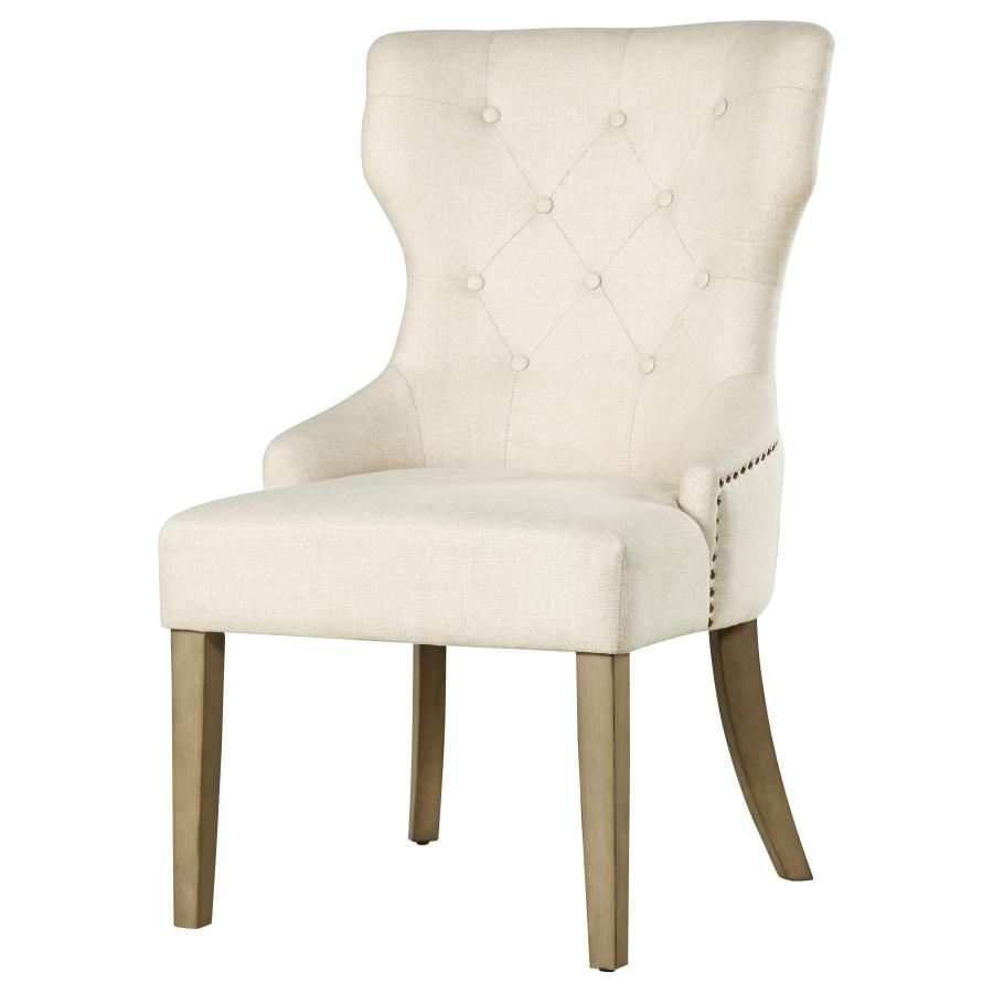 (image for) Baney Tufted Upholstered Dining Chair Beige and Rustic Grey