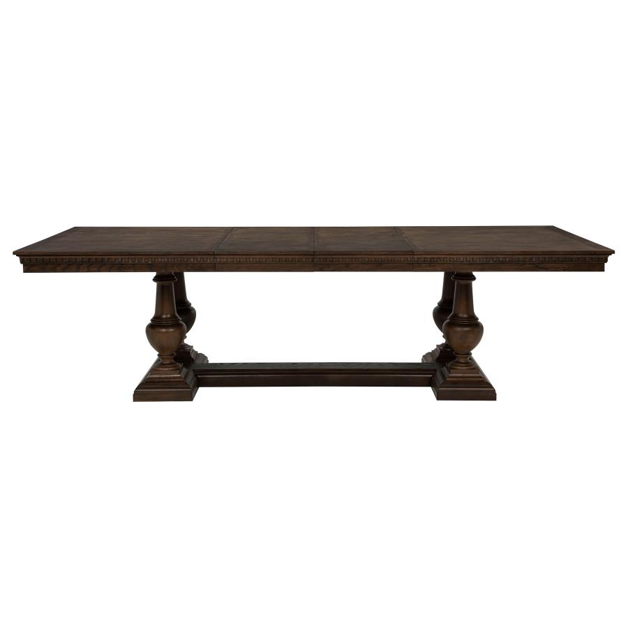 Ridgewell 9-piece Rectangular Trestle Dining Set Dark Oak