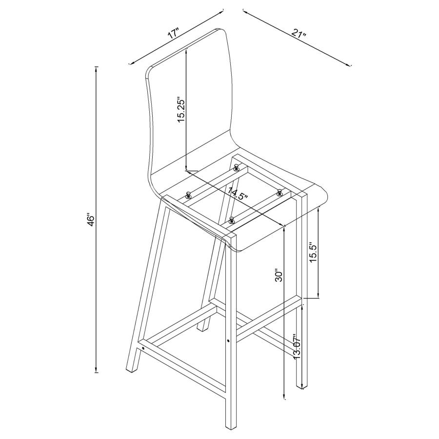 (image for) Tolbert 5-piece Bar Set with Acrylic Chairs Clear and Chrome