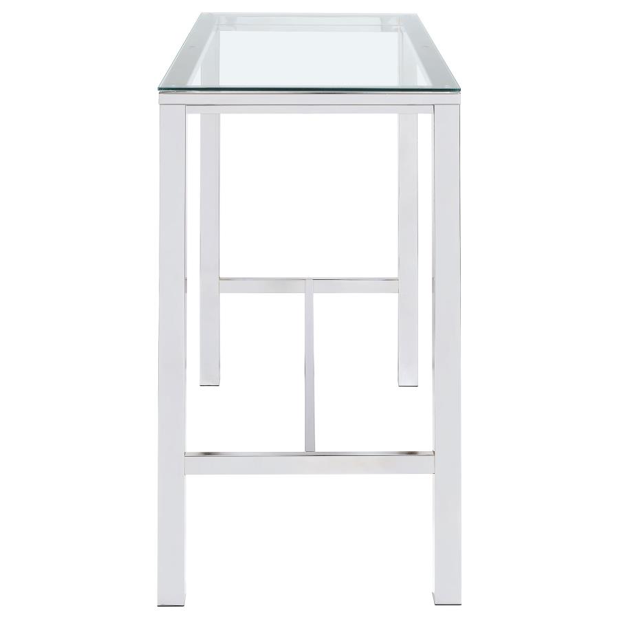 (image for) Tolbert Rectangular 47-inch Glass Top Pub Bar Table Chrome