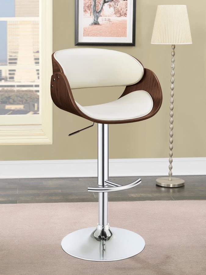 (image for) Dana Adjustable Bar Stool Ecru and Chrome