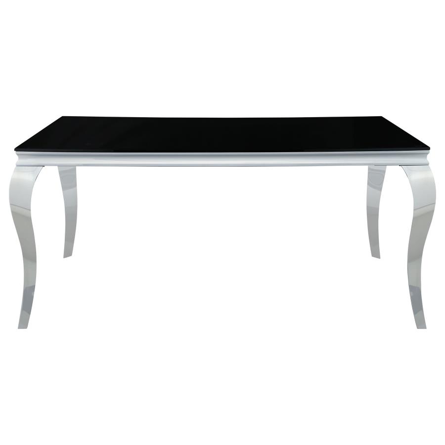 (image for) Carone Rectangular 61-inch Glass Top Dining Table Black