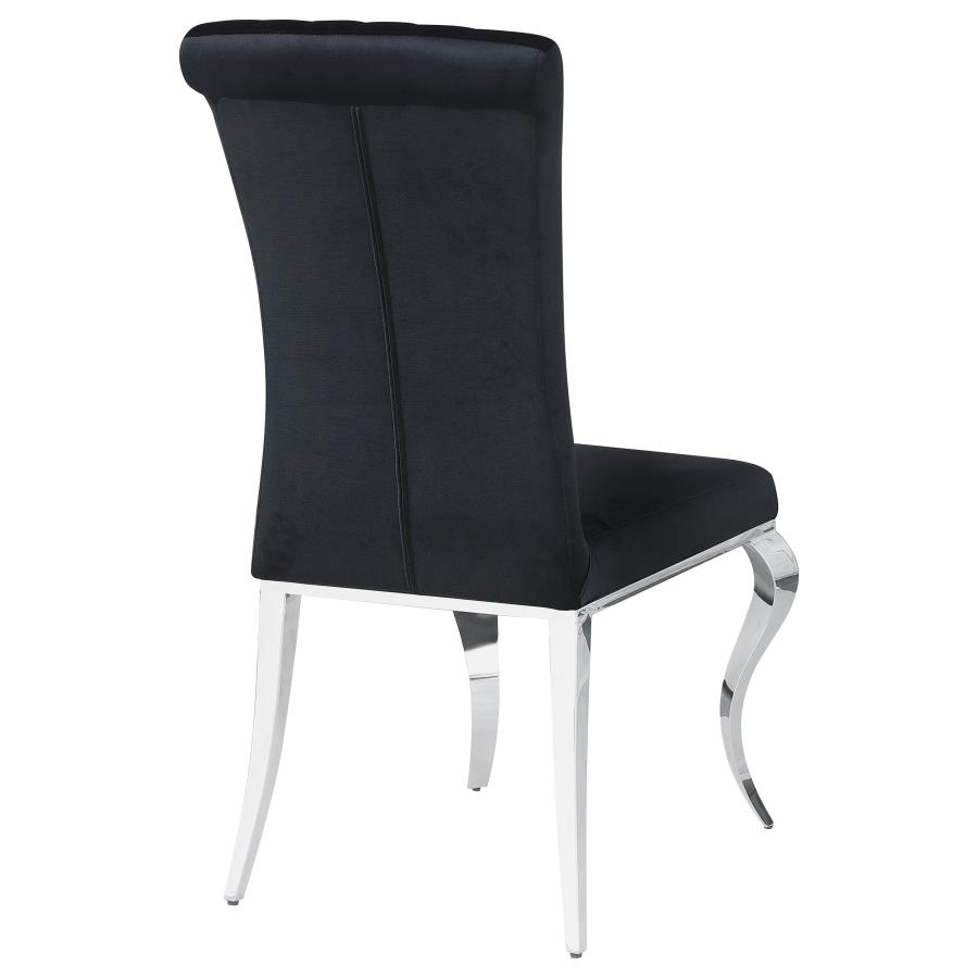 (image for) Betty Velvet Upholstered Dining Side Chair Black (Set of 4)