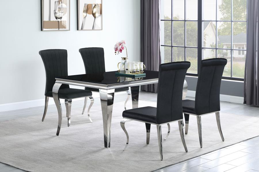 (image for) Betty Velvet Upholstered Dining Side Chair Black (Set of 4)