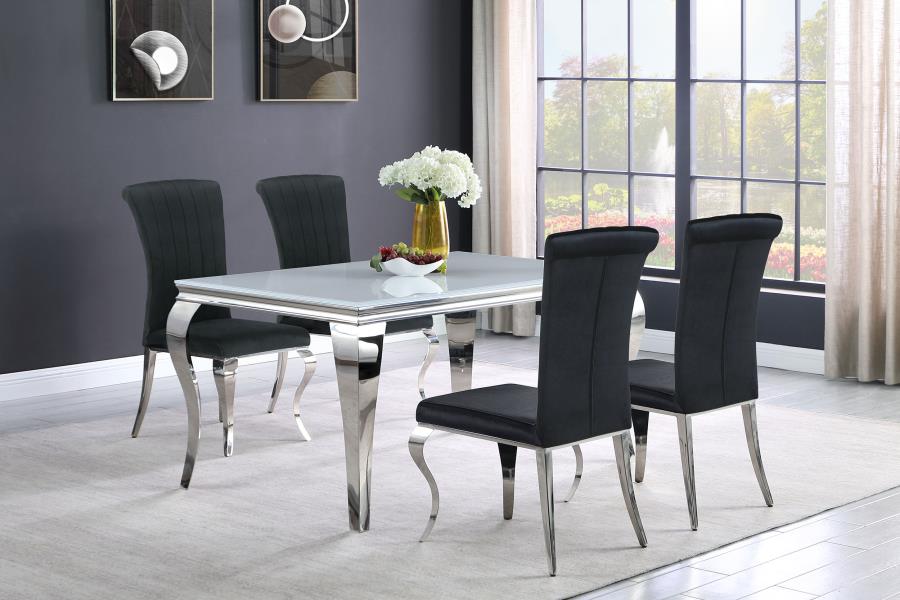 (image for) Betty Velvet Upholstered Dining Side Chair Black (Set of 4)