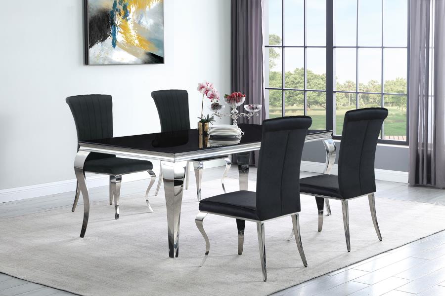 (image for) Betty Velvet Upholstered Dining Side Chair Black (Set of 4)