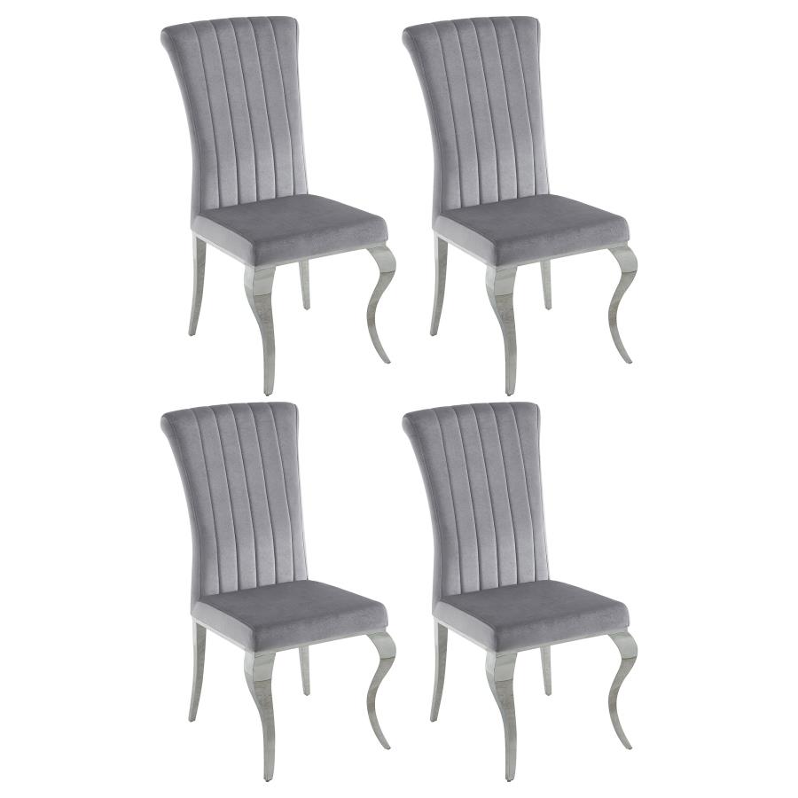 (image for) Betty Velvet Upholstered Dining Side Chair Grey (Set of 4) - Click Image to Close