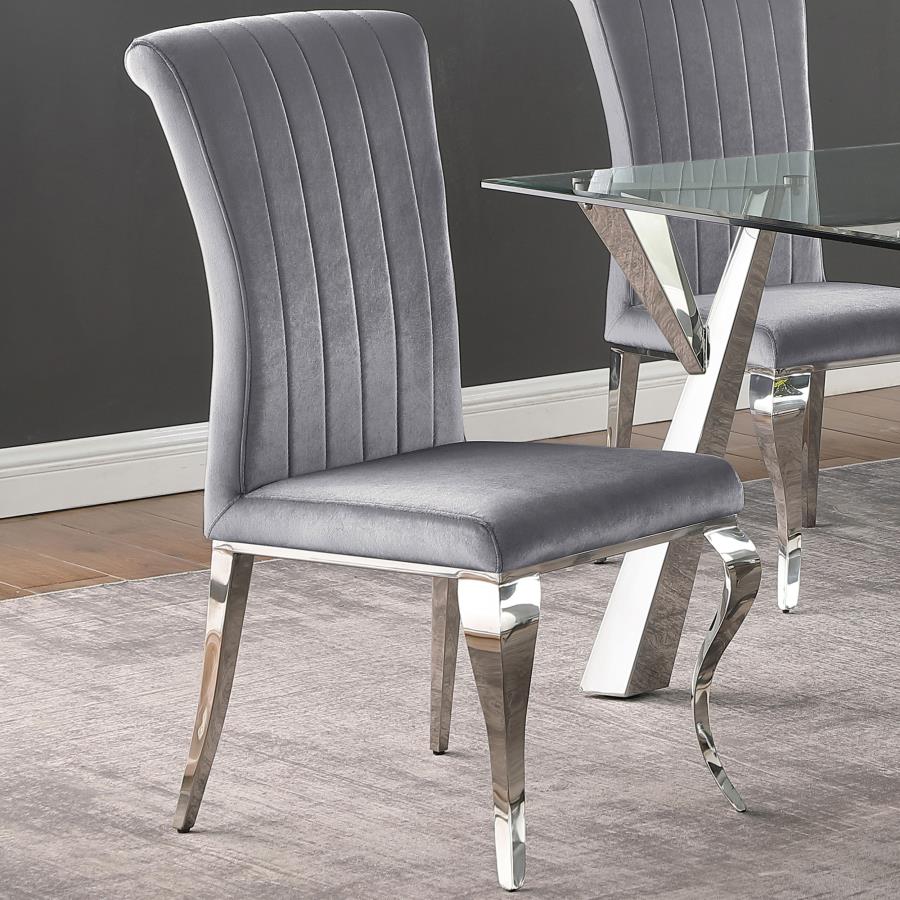 (image for) Betty Velvet Upholstered Dining Side Chair Grey (Set of 4)