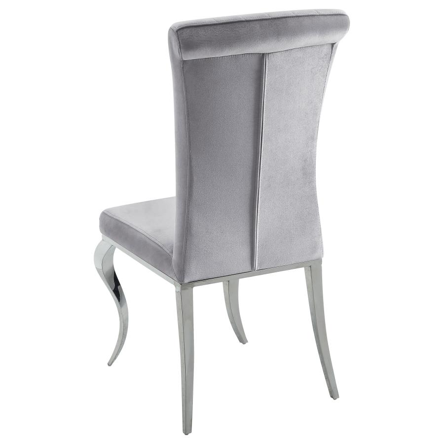 (image for) Betty Velvet Upholstered Dining Side Chair Grey (Set of 4)