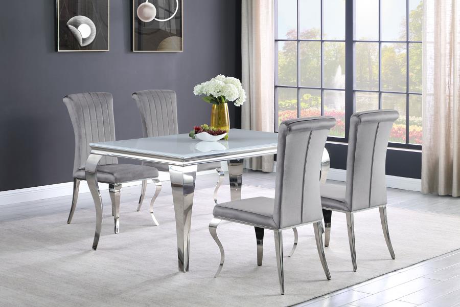 (image for) Betty Velvet Upholstered Dining Side Chair Grey (Set of 4)