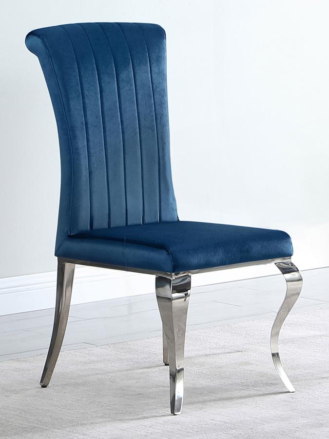 (image for) Betty Velvet Upholstered Dining Side Chair Blue (Set of 4)