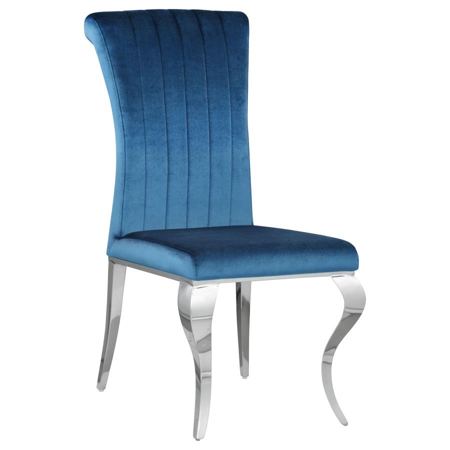 (image for) Betty Velvet Upholstered Dining Side Chair Blue (Set of 4)