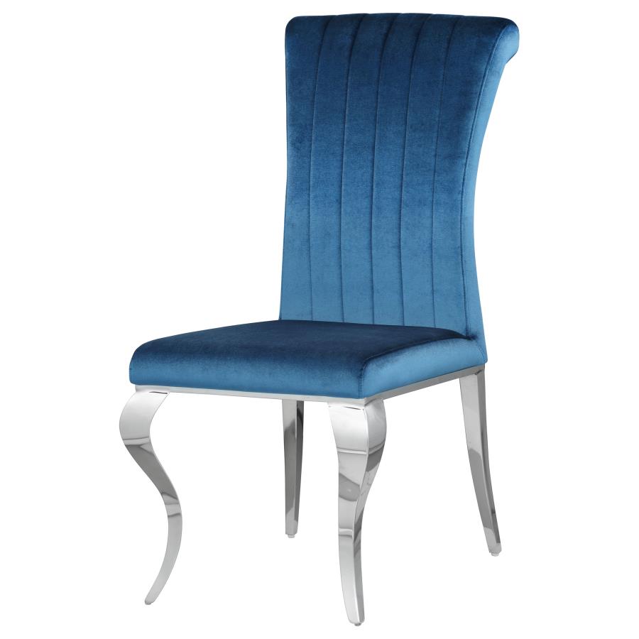 (image for) Betty Velvet Upholstered Dining Side Chair Blue (Set of 4)