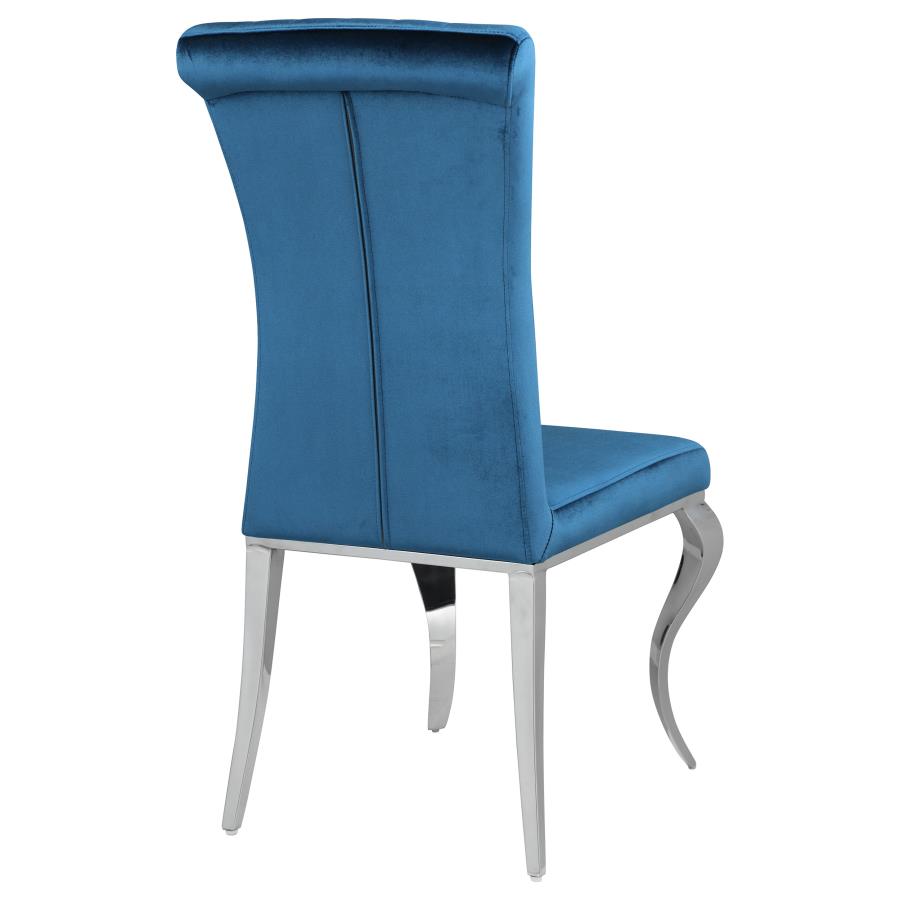 (image for) Betty Velvet Upholstered Dining Side Chair Blue (Set of 4)