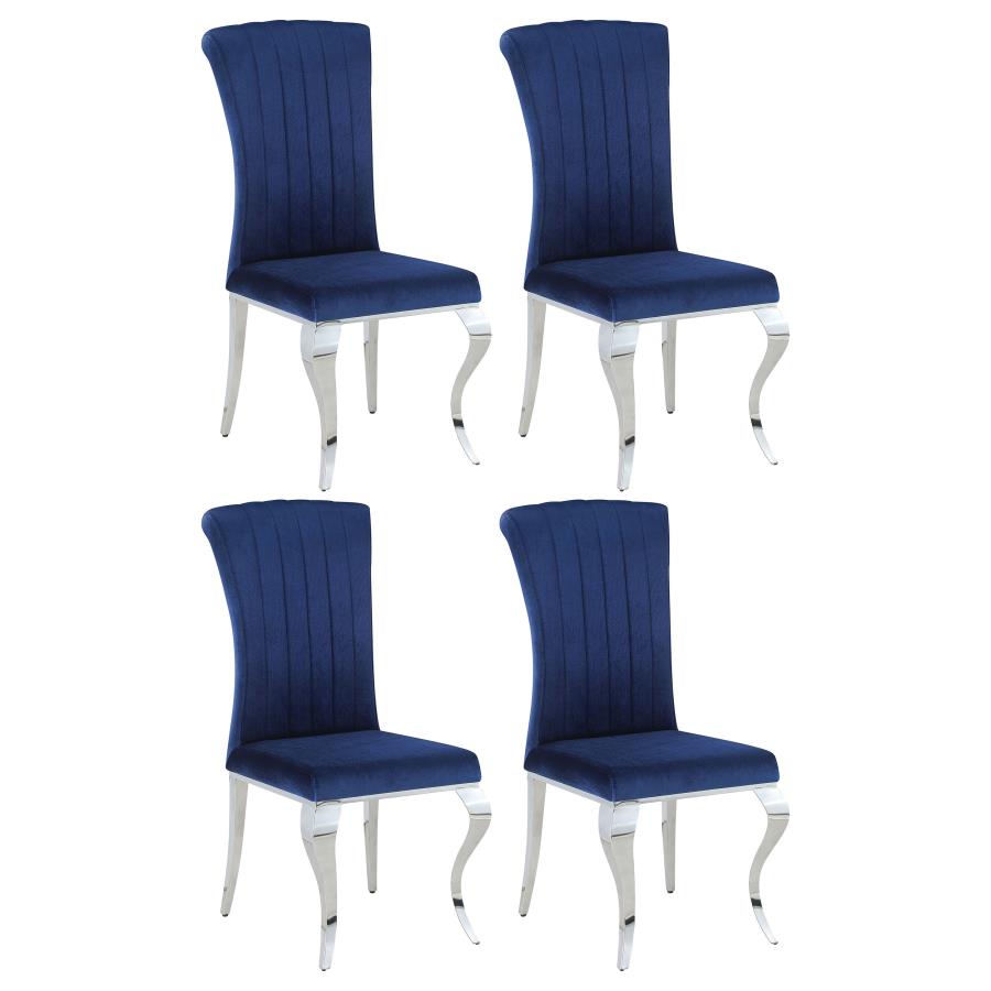 (image for) Betty Velvet Upholstered Dining Chair Ink Blue (Set of 4) - Click Image to Close