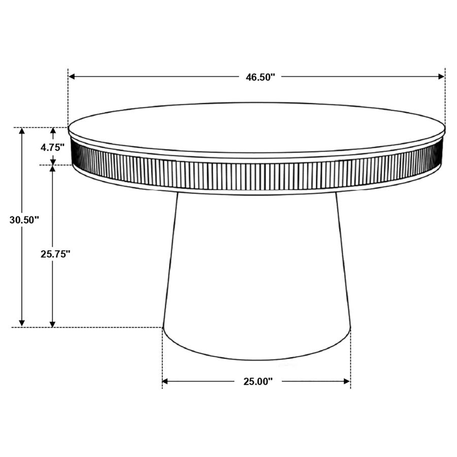 (image for) Ortega Round 46-inch Marble Top Wood Dining Table Natural