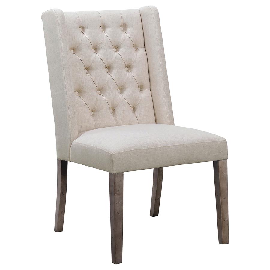 (image for) Bexley Fabric Upholstered Dining Side Chair Beige (Set of 2)