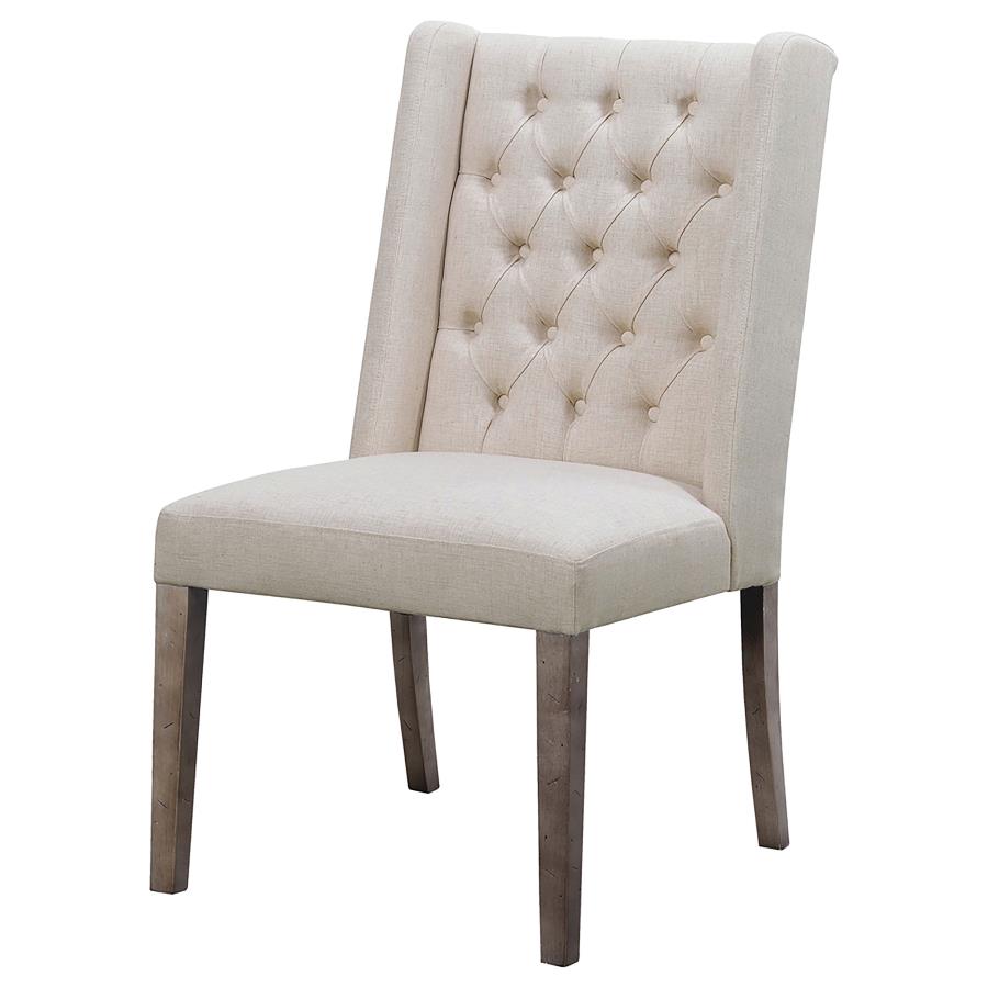 (image for) Bexley Fabric Upholstered Dining Side Chair Beige (Set of 2)