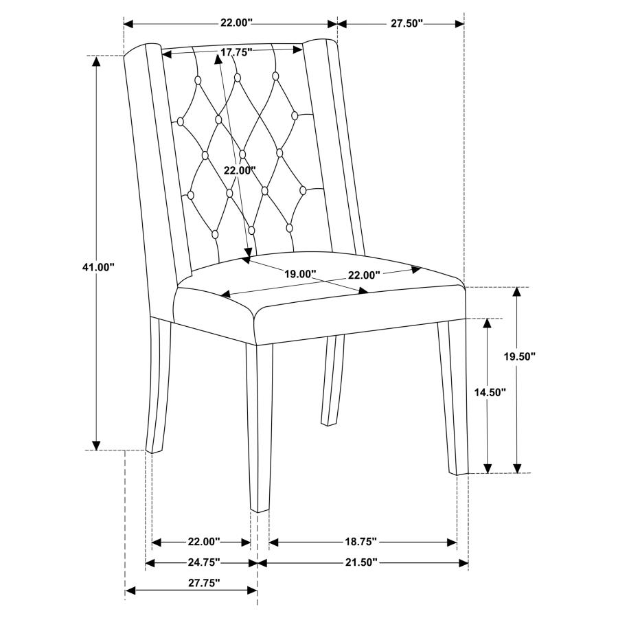 (image for) Bexley Fabric Upholstered Dining Side Chair Beige (Set of 2)