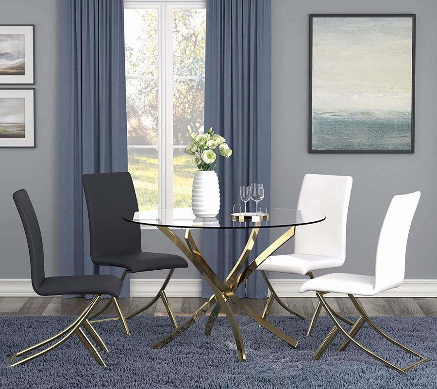 (image for) Carmelia Upholstered Dining Side Chair Black (Set of 4)