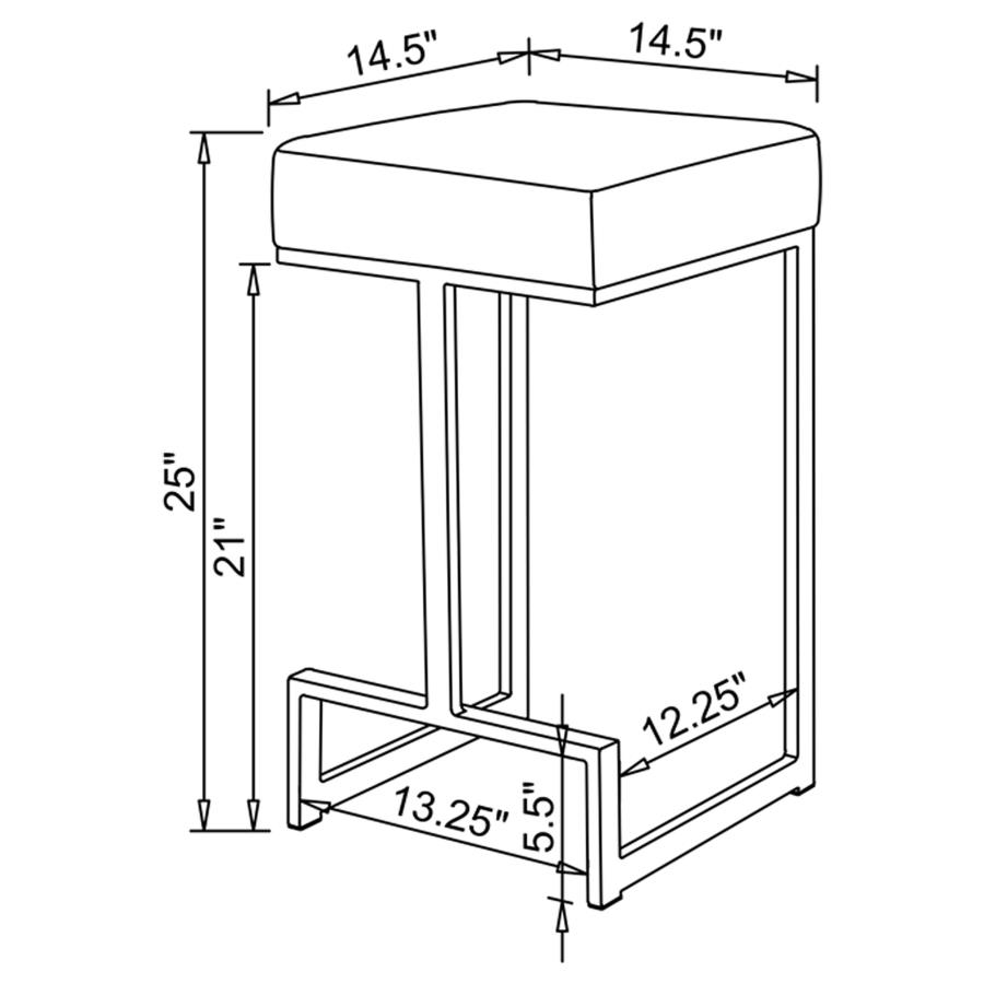 (image for) Gervase Square Counter Height Stool Grey and Chrome